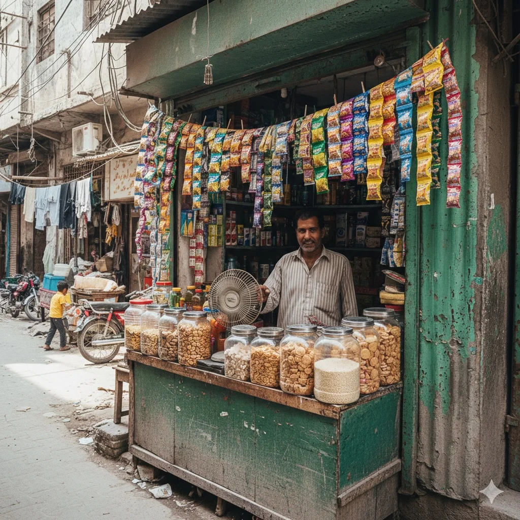 Program lead speaking with a caregiver at a doorway.