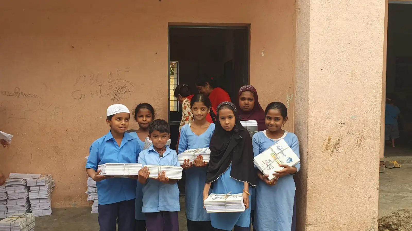 High-fives over fresh school supplies